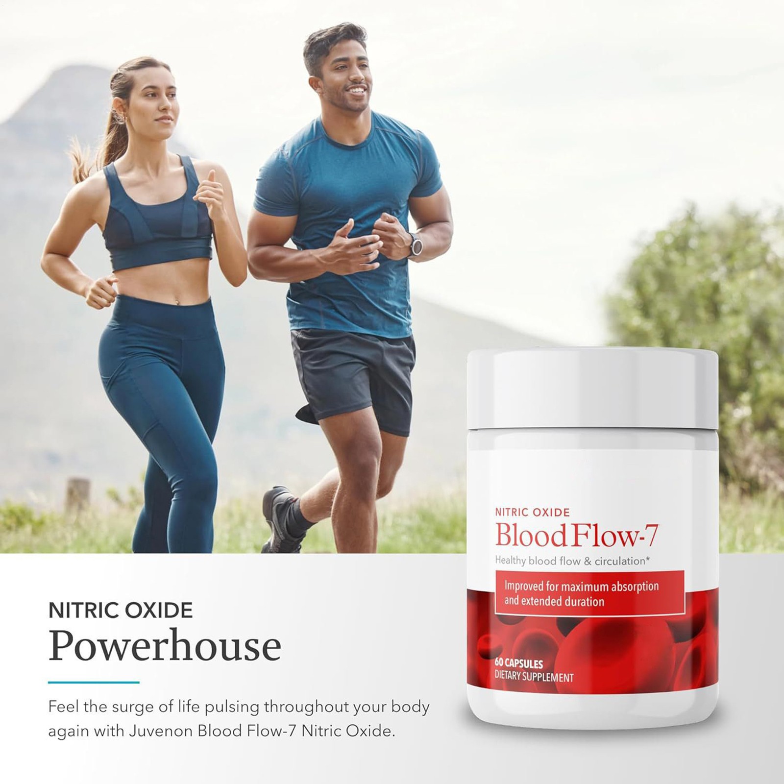 Juvenon BloodFlow-7 Nitric Oxide Supplement - 60 Capsules