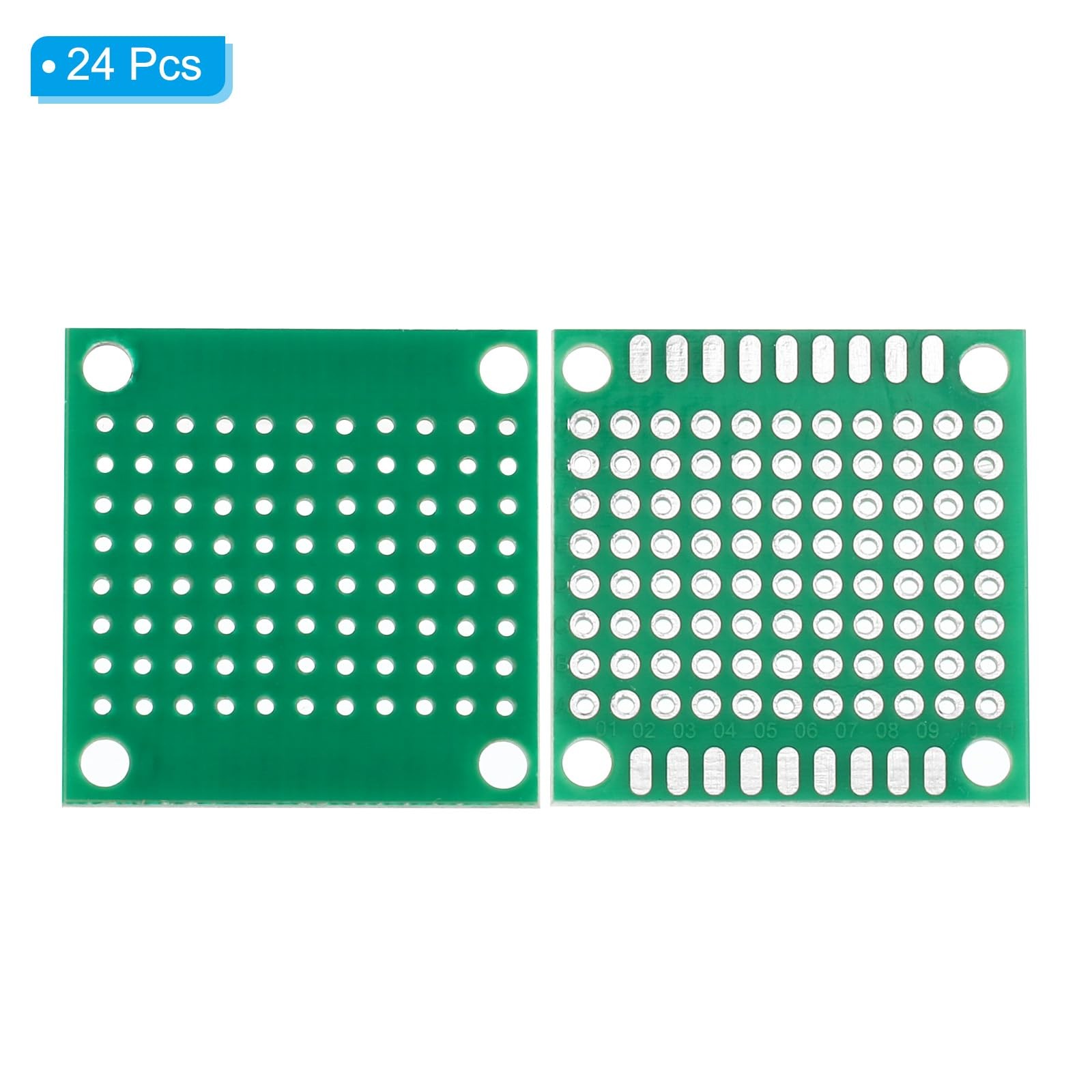 1.2" X 1.2" PCB Board Circuit, 24 Pcs Single Sided Prototype Perfboard Solder Bo