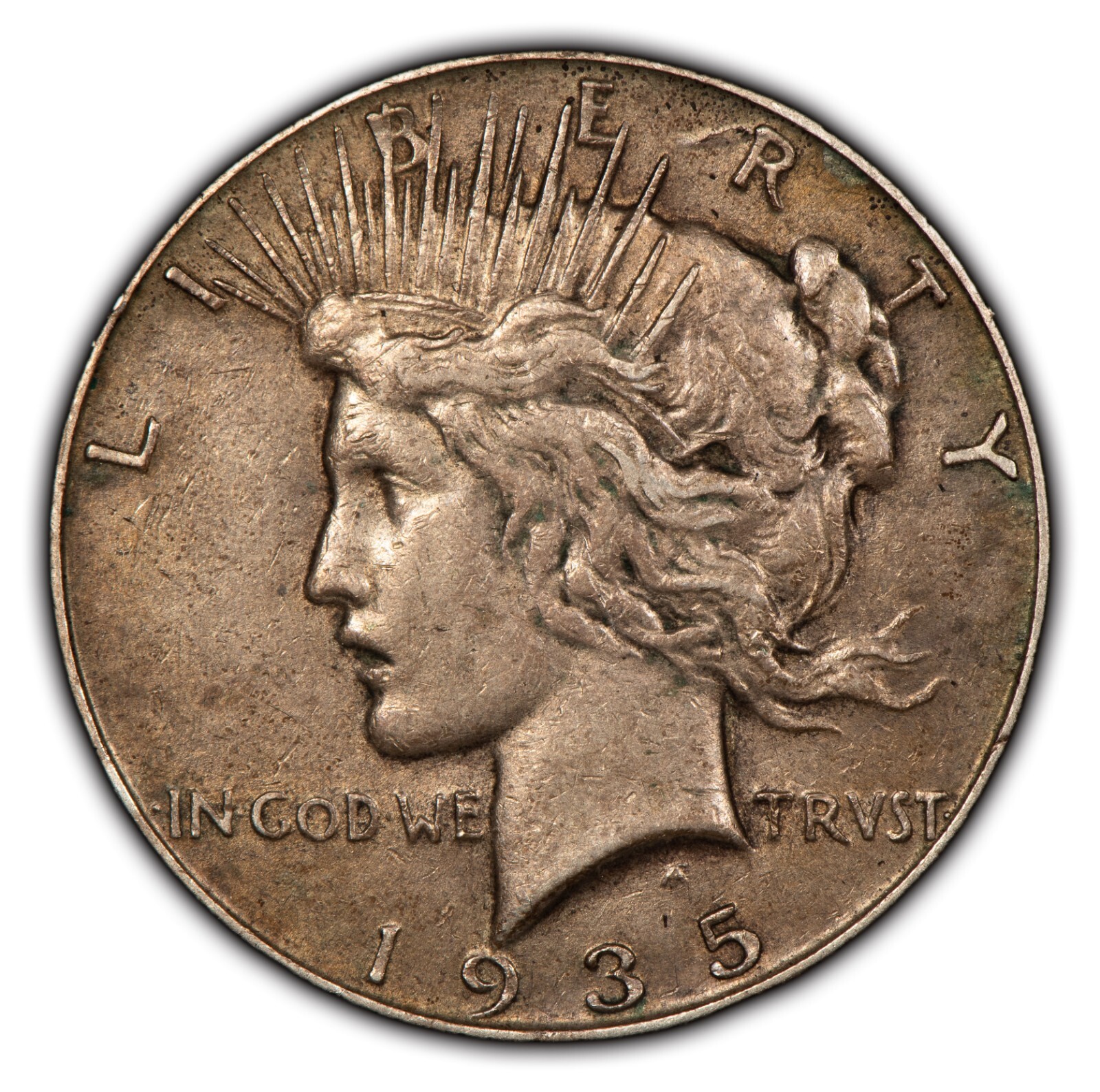 1935 $1 Silver Peace Dollar - AU Semi Key Date - SKU-D3339