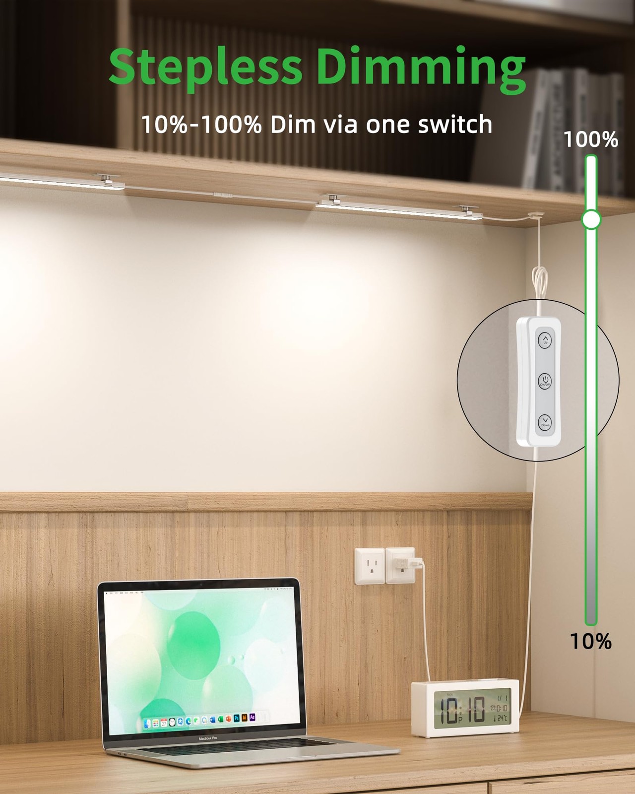 Plug-in Under Cabinet Lighting, Dimmable Counter Lights for Kitchen, 2pcs 12 ...