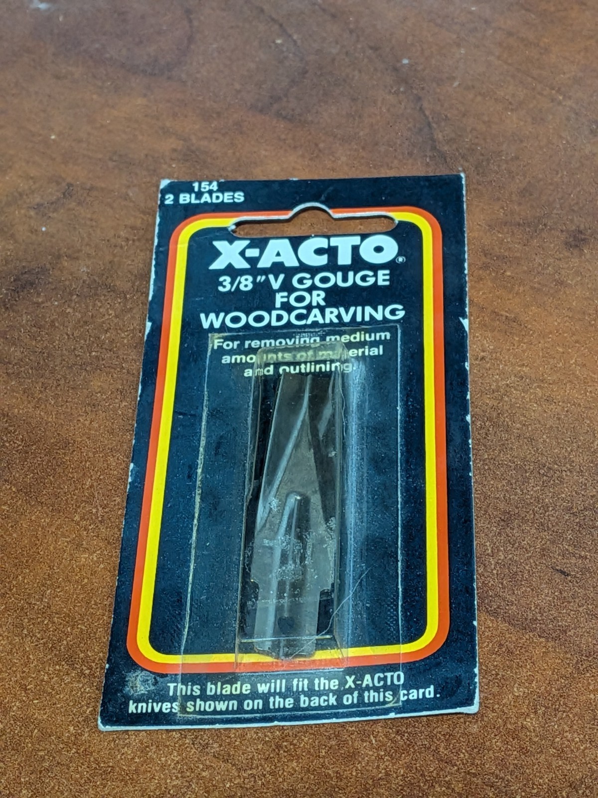 X-ACTO - #154 - 3/8" V Gouge For Woodcarving - 2 Blades - NOS