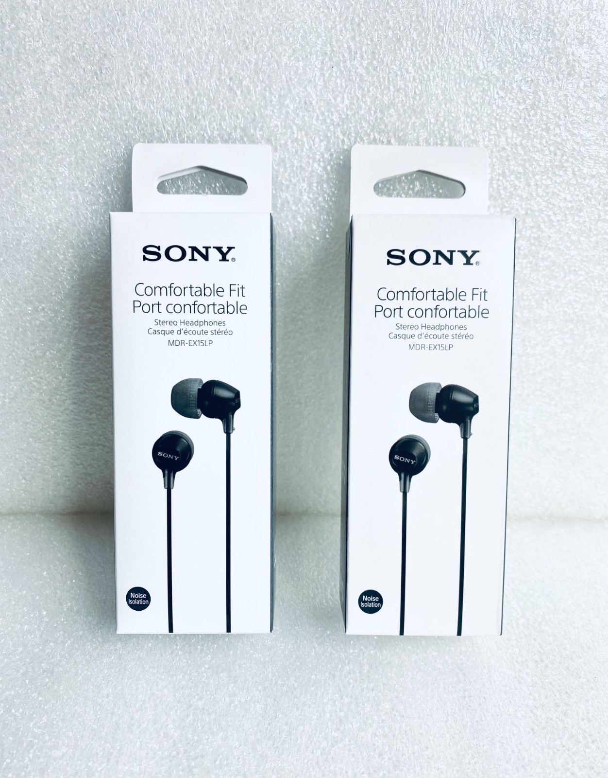 Lot Of 2 New - Sony In-Ear Earbud Headphones With Noise Isolation, Black