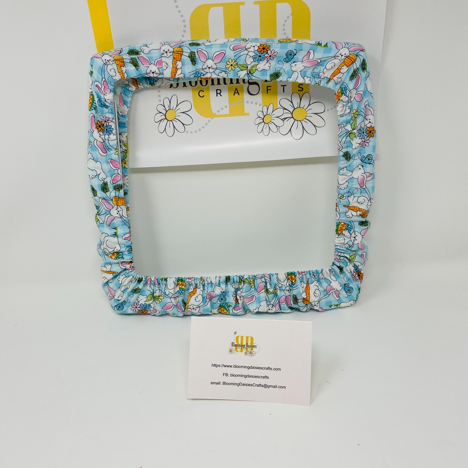 Blue Gingham w/Easter Bunny Grime Guards - Q-Snap Frame-Cross Stitch
