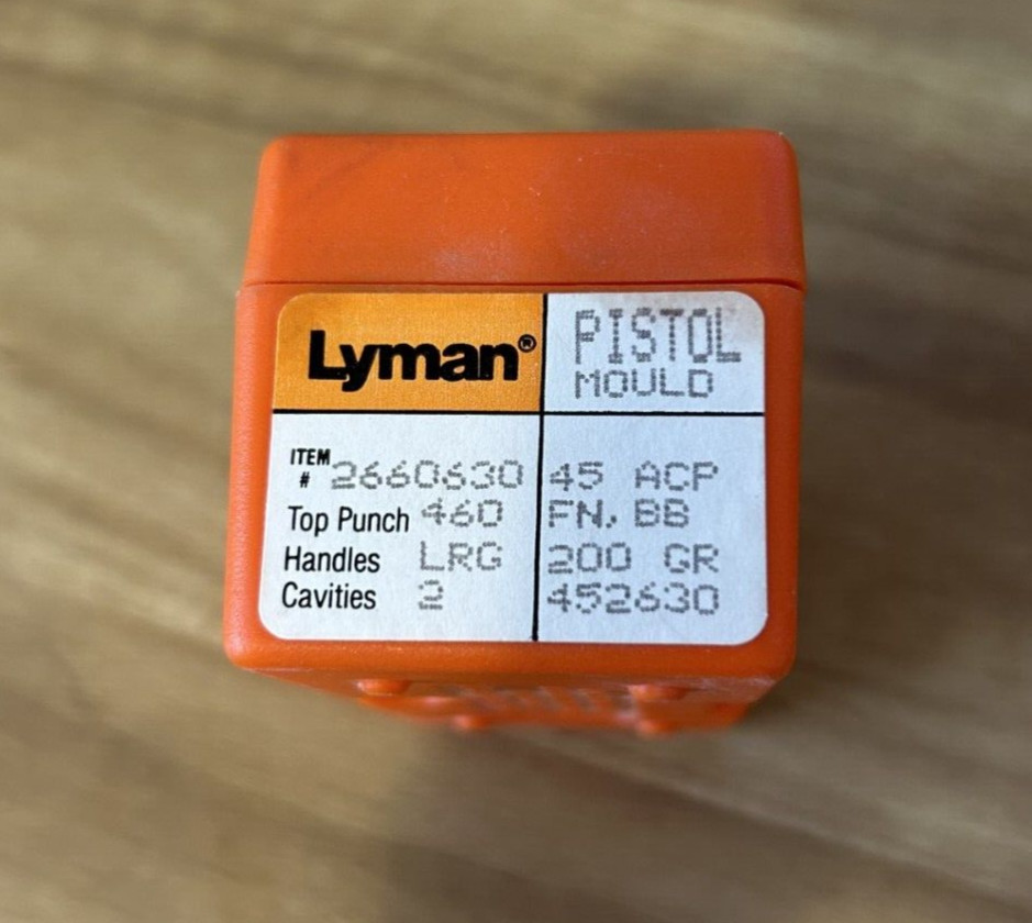 Lyman Bullet Mould, 45 ACP, 200 GR 2 Cavities, item# 2660630, RD-63
