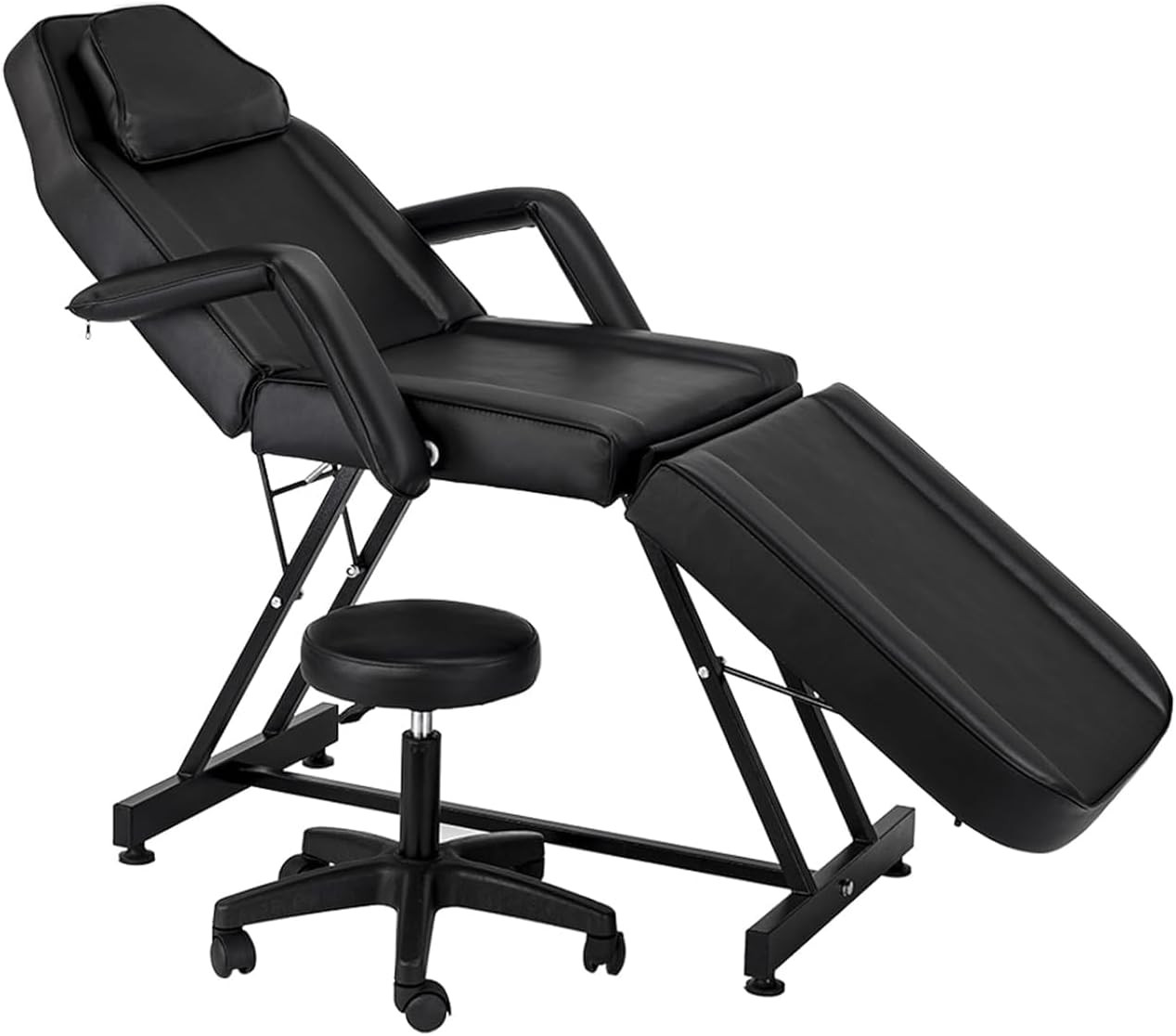 Tattoo Chair with Stool Message Bed Spa Salon Table Facial Chair for Client Esth