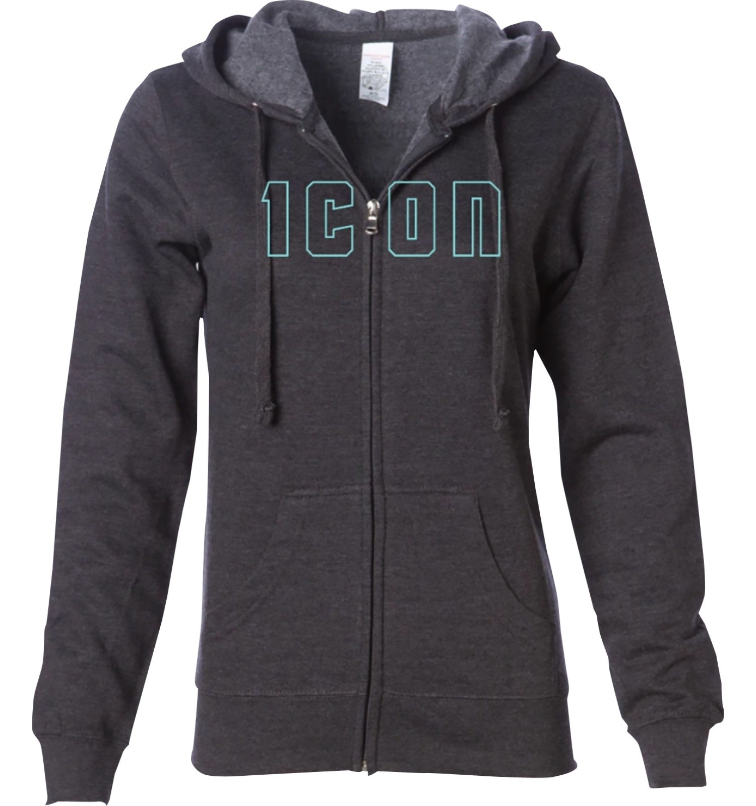 Icon Kat Stevens Womens Zip Up Hoody Charcoal