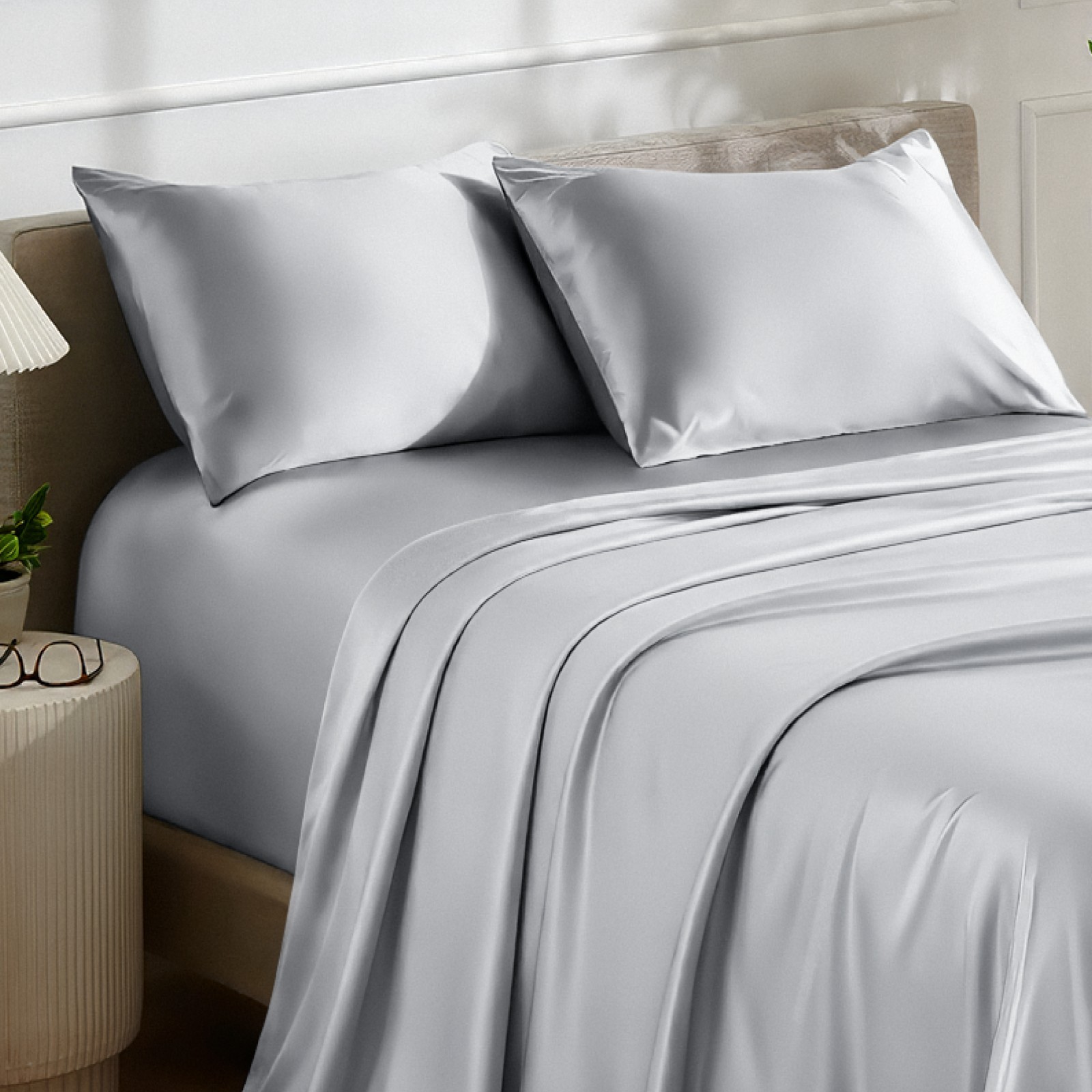 Bare Home Satin Sheet Set