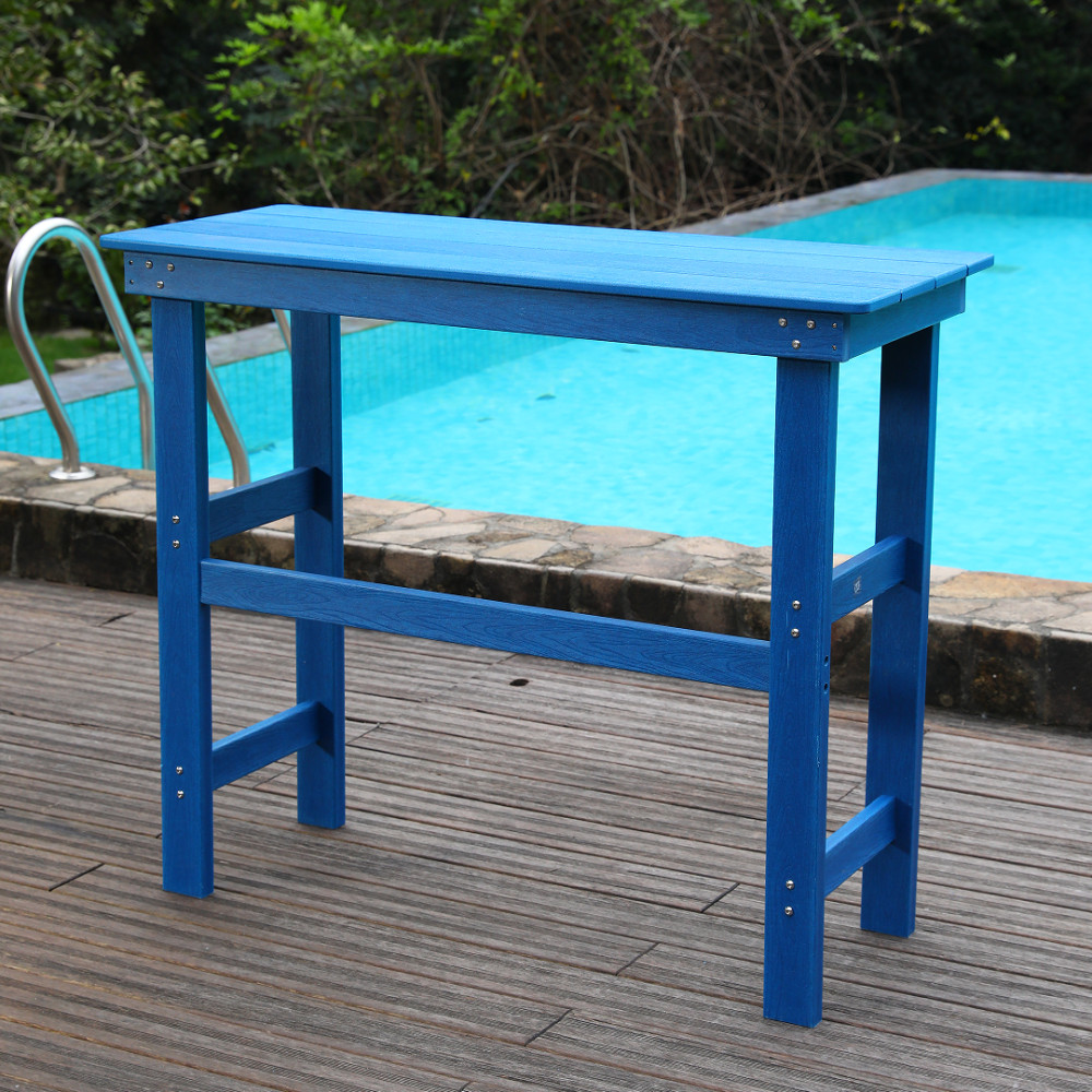 HDPE Adirondack Patio Dining Table Navy Blue All Weather w/ 52.4in Length