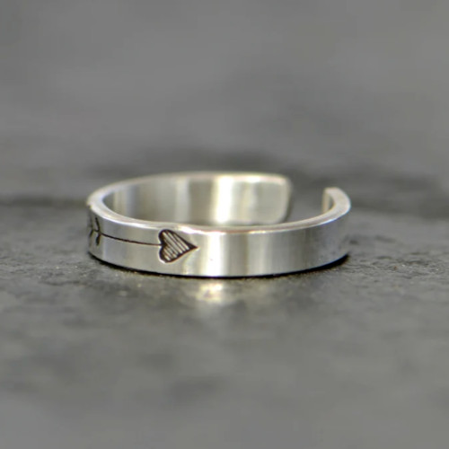Women's Solid Metal Adjustable Unique Style Toe Ring White Gold Plated Silver