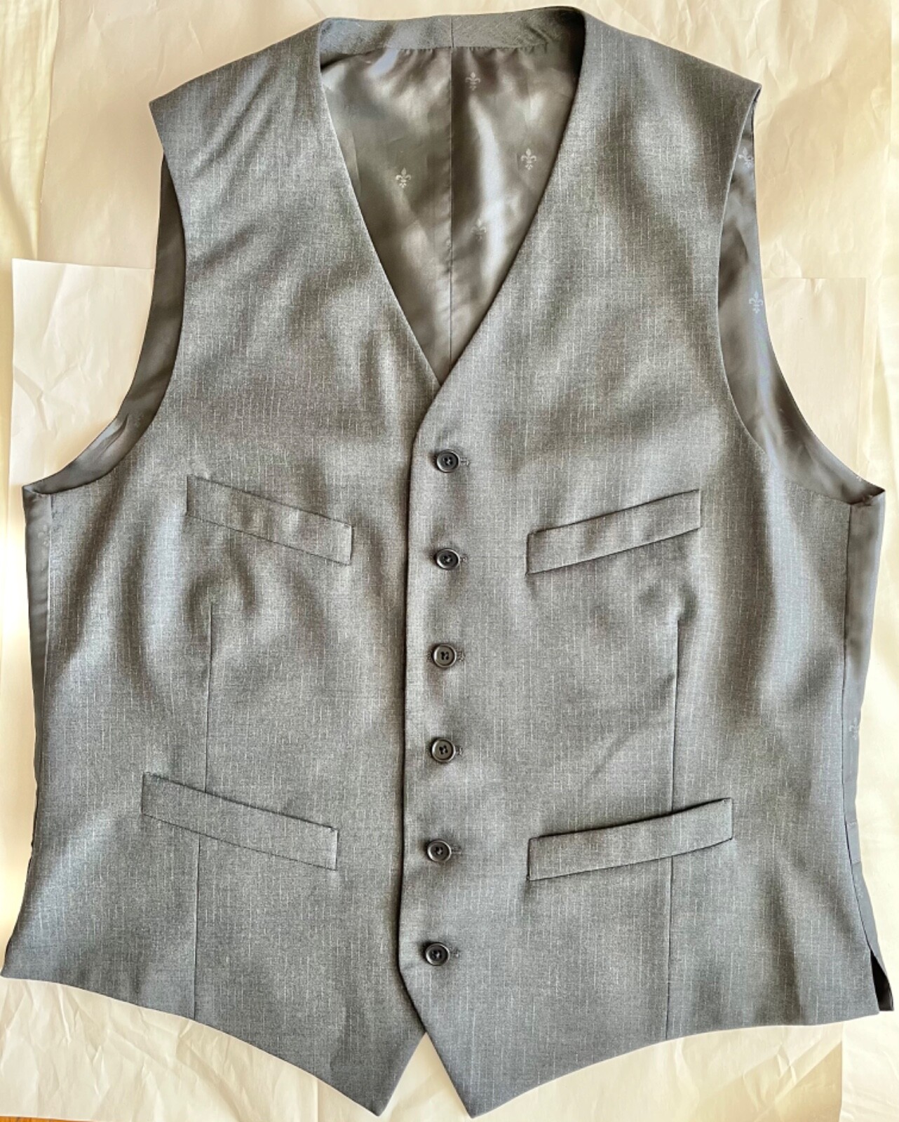 NW/OT JOHN VARVATOS Men's Gray Wool Dress Vest US 40 / EU 50 SHORT Made in ITALY