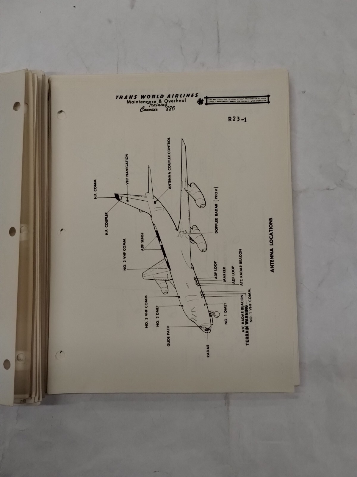 Trans World Airlines Convair 880 Maintenance Study Guide-Original