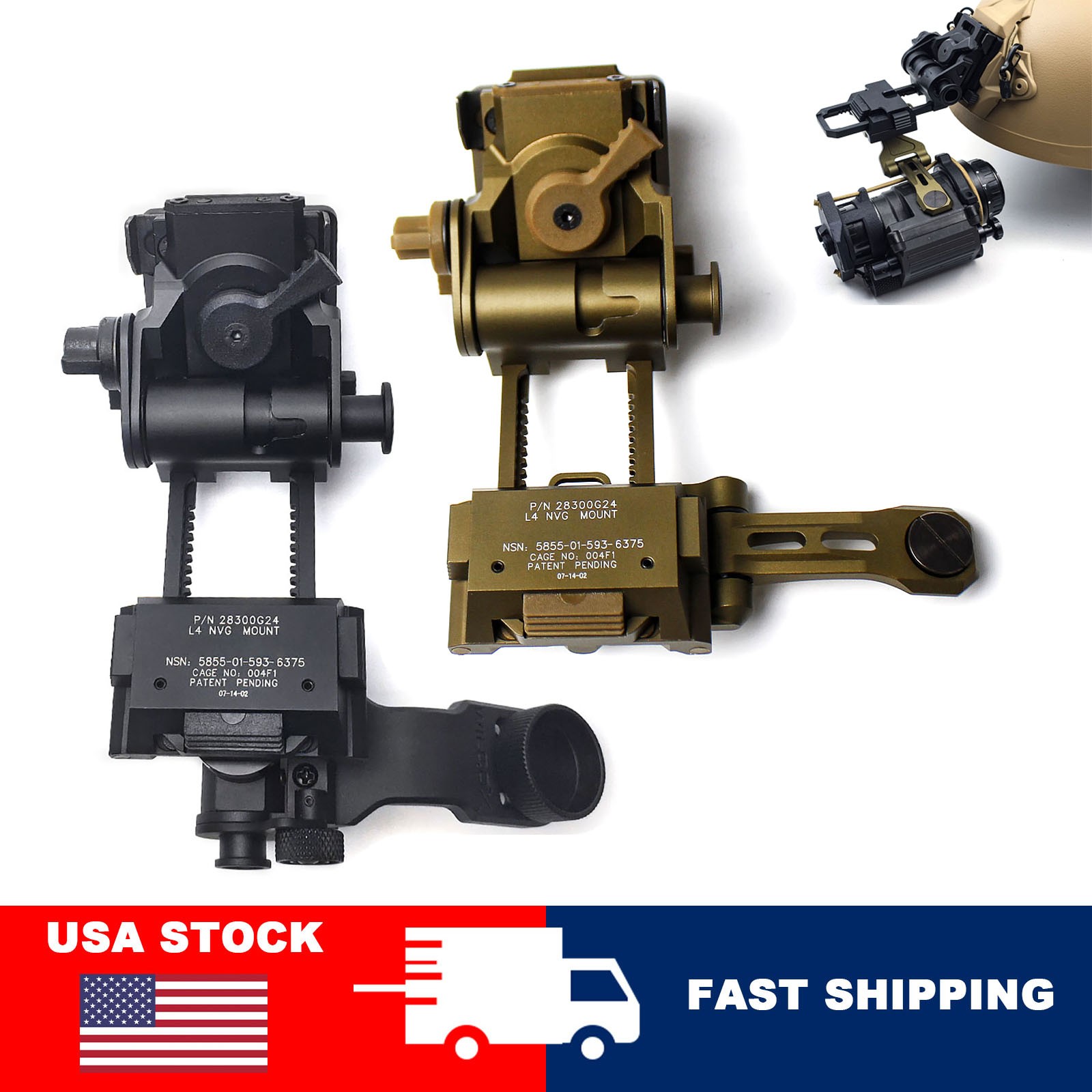 Metal Alloy L4G24 NVG G24 Mount+PVS-14 J-Arm NVG Helmet Mount Combo with Marking