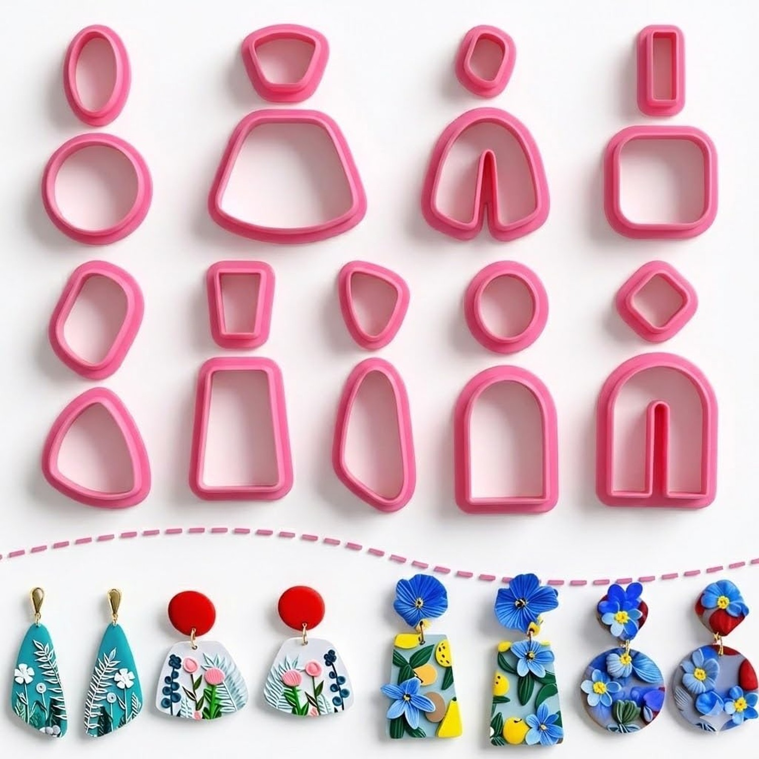 18 pcs Polymer Clay Cutters, Clay Cutters for Polymer Clay Jewelry, Basic Pol...