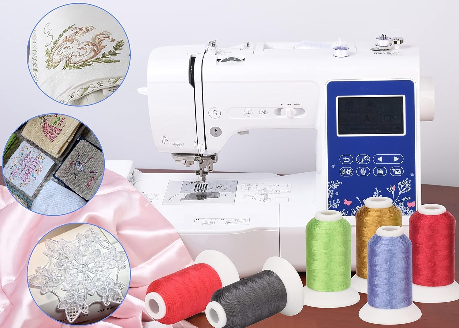 Simthread 63 Colors Polyester Compatible with Brother Embroidery 63