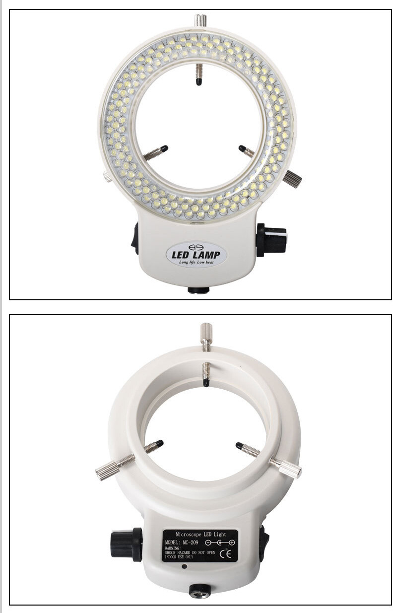 Adjustable 144 LED Bulb Ring Light Lamp with US Plug for Stereo Microscope