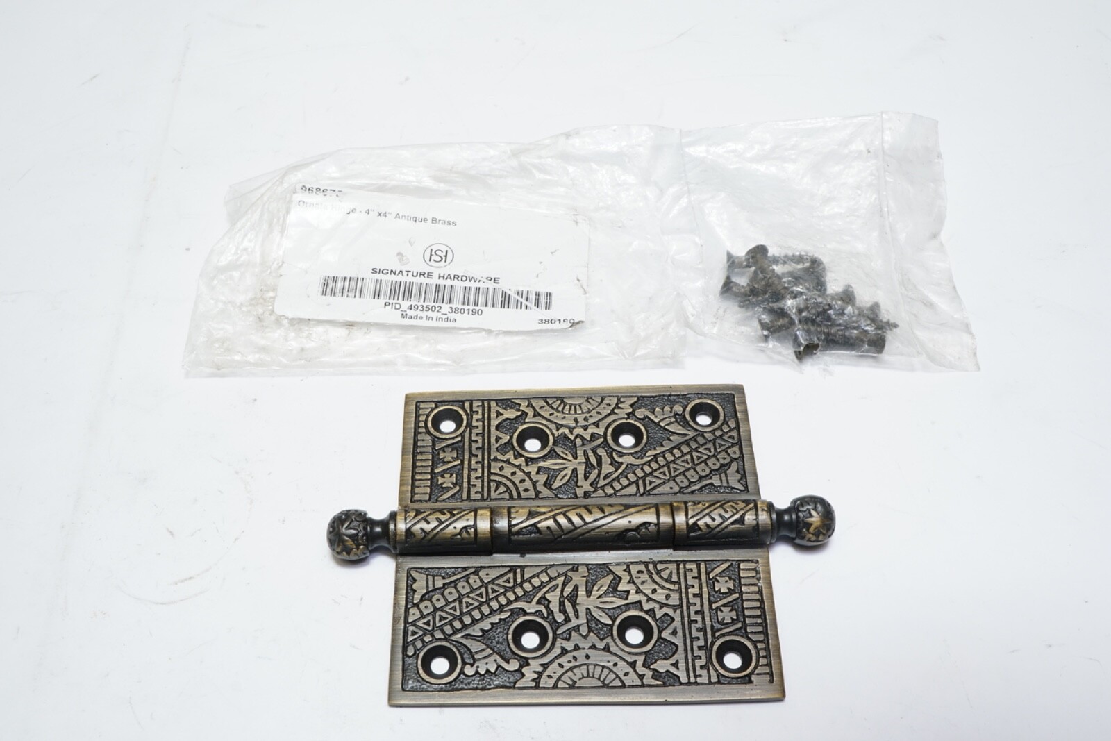 New Signature Hardware Casablanca Solid Brass Door Hinge 4" x 4" Ships FREE