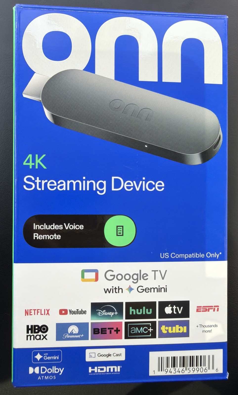 onn 4K Streaming Device, Google TV with Gemini (NEW 2026 Model) - Fast Streaming