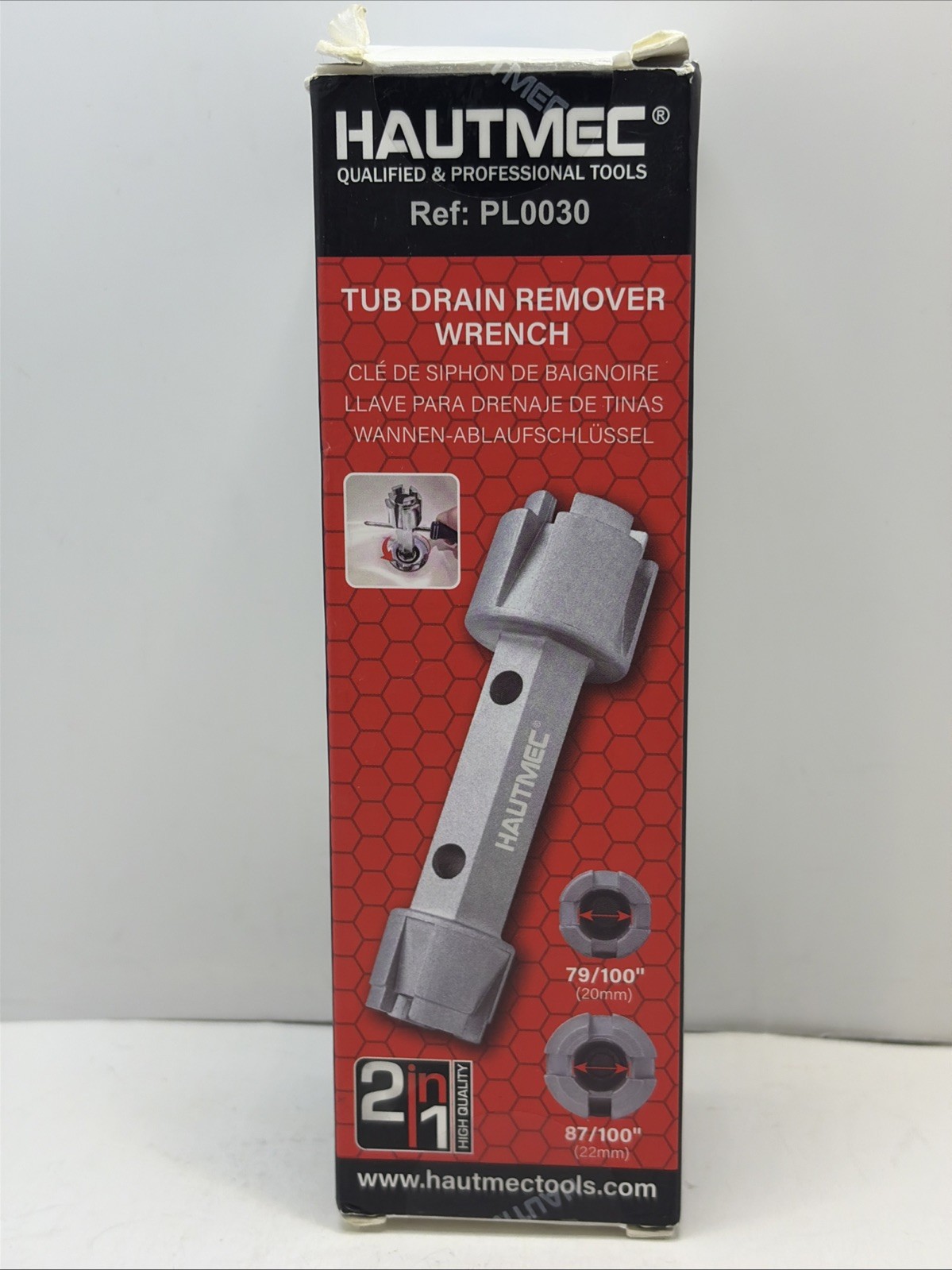 HAUTMEC Tub Drain Remover Wrench PL0030, New.