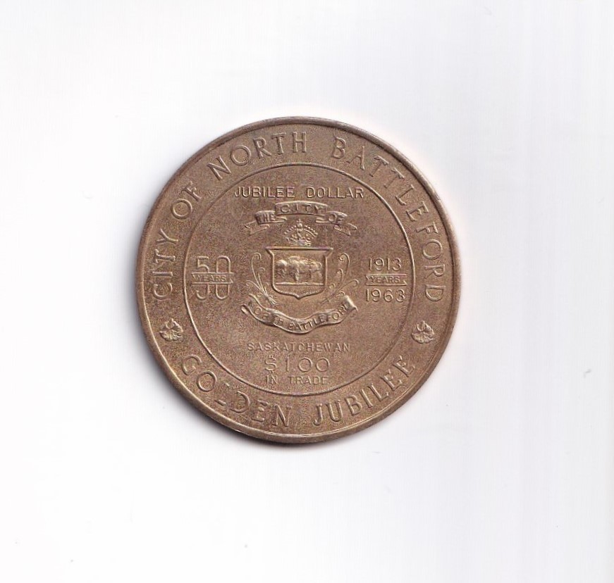 Trade Token Canada Dollar North Battleford Golden Jubilee 1963 Saskatchewan