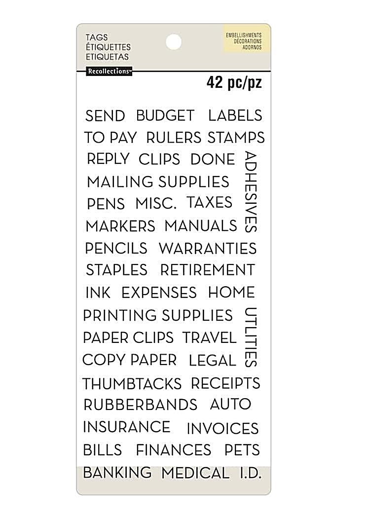 Recollections OFFICE WORD STICKERS Tags – 42 pcs
