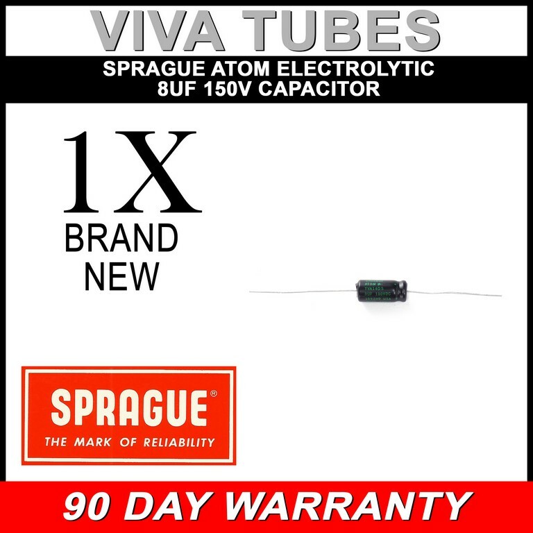 New Sprague Atom 8uF 150V Electrolytic Capacitor 20% 8 uF @ 150 VDC TVA-1405