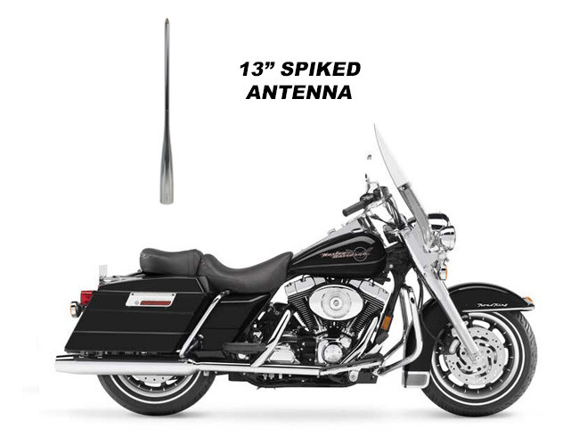 VMS 13" SILVER SPIKED ANTENNA FOR HARLEY DAVIDSON ROAD KING