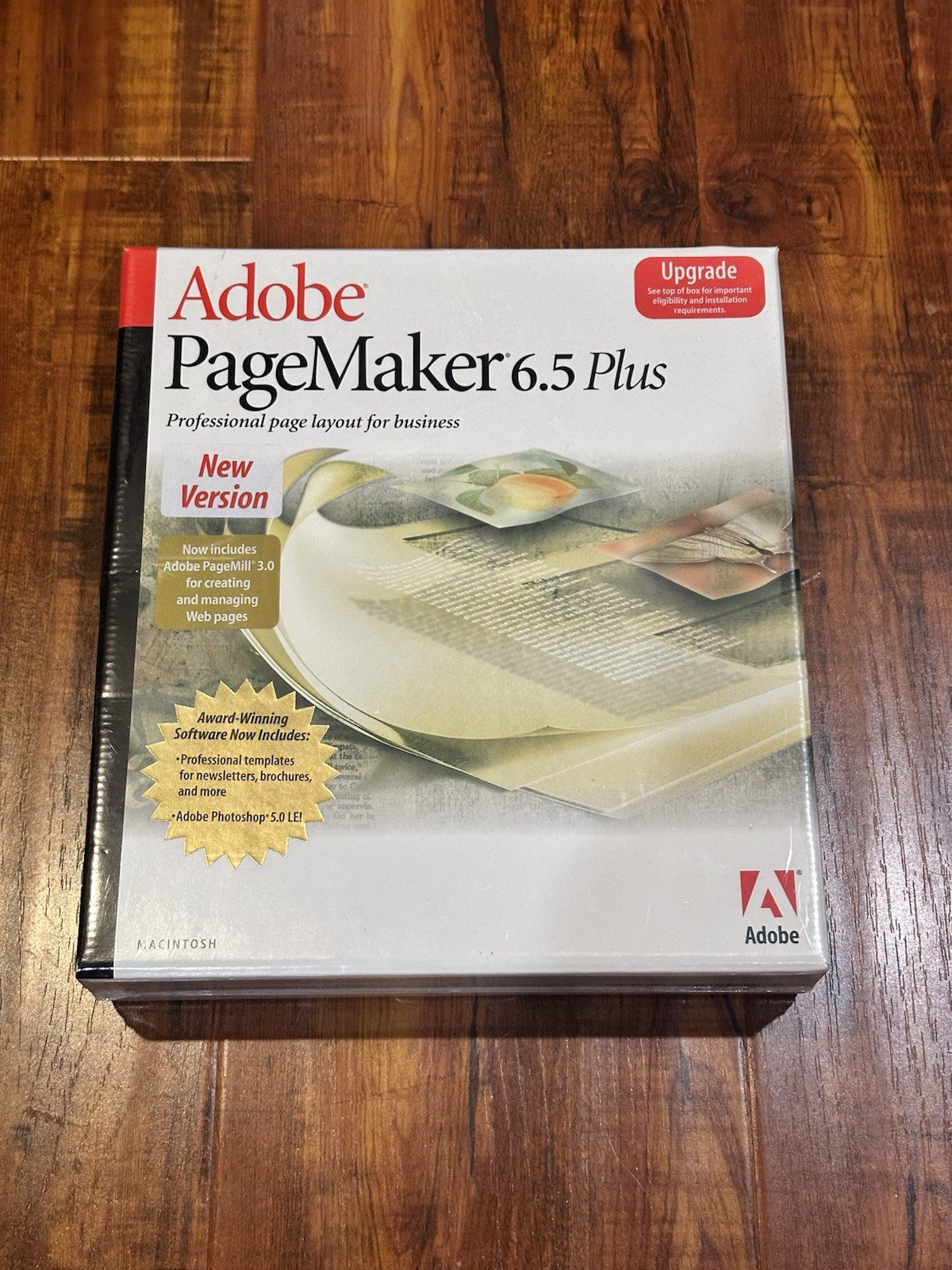 Vintage 1999 Adobe PageMaker 6.5 Plus Upgrade for Mac Macintosh - New & Sealed!