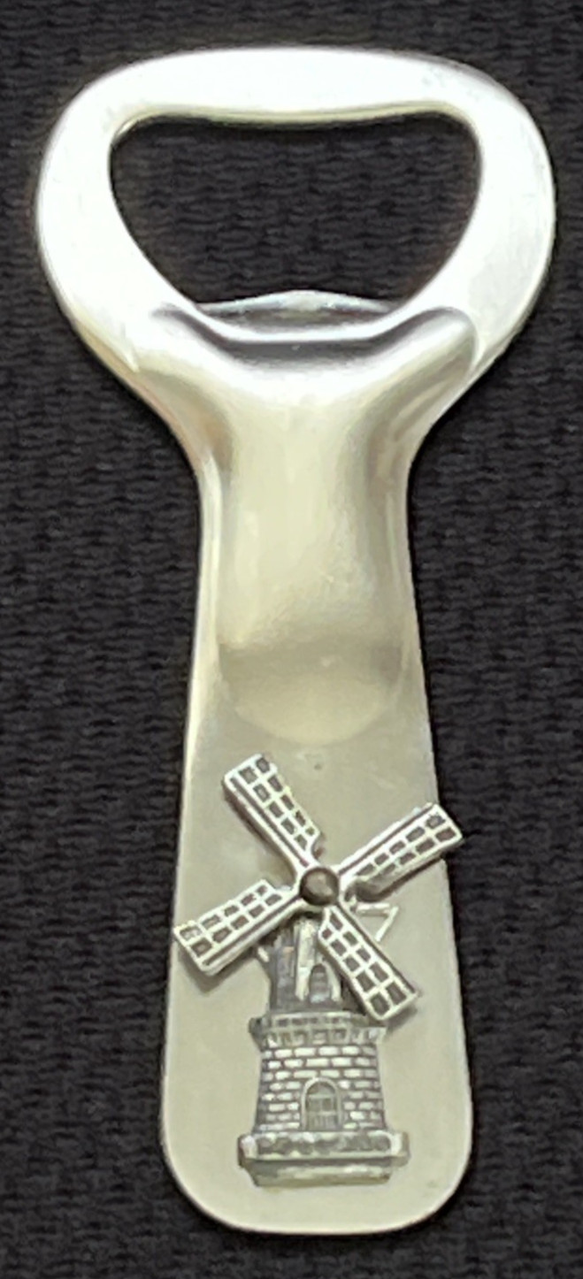 Holland Windmill Bottle Opener Original Box Dutch Molen Schonenberg 3-D Turn VTG