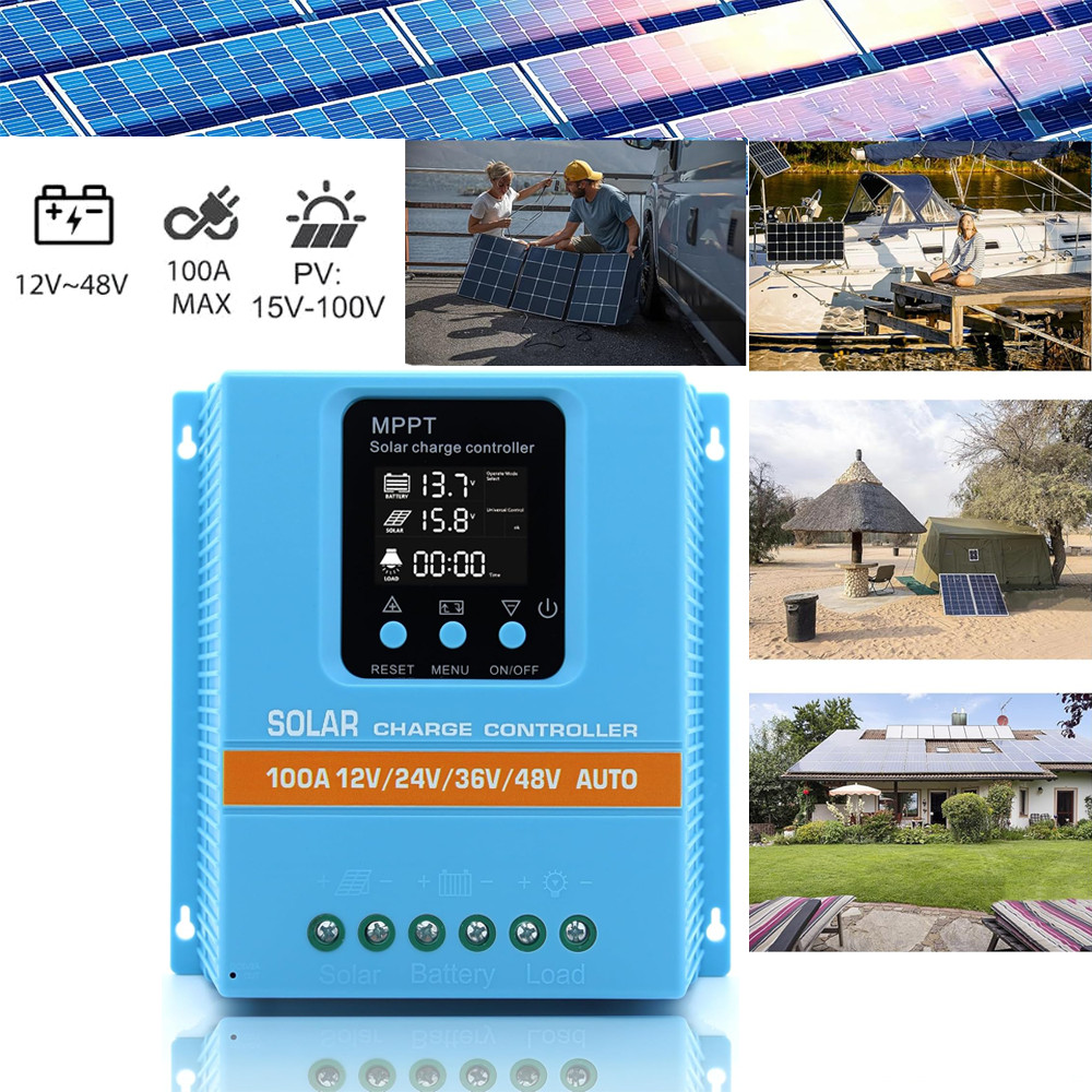 Upgrade 100A 12V/24V/36V/48V MPPT Solar Charge Controller PV Charger Controller