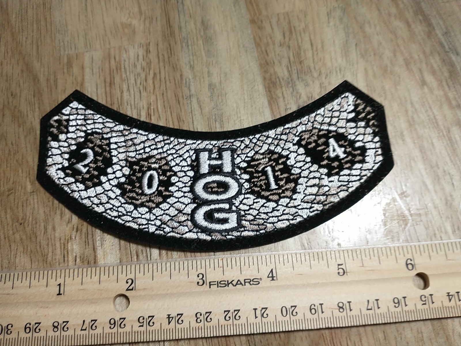 HARLEY DAVIDSON Embroidered Patch 6" X 2" HARLEY OWNERS GROUP 2014 HOG ROCKER