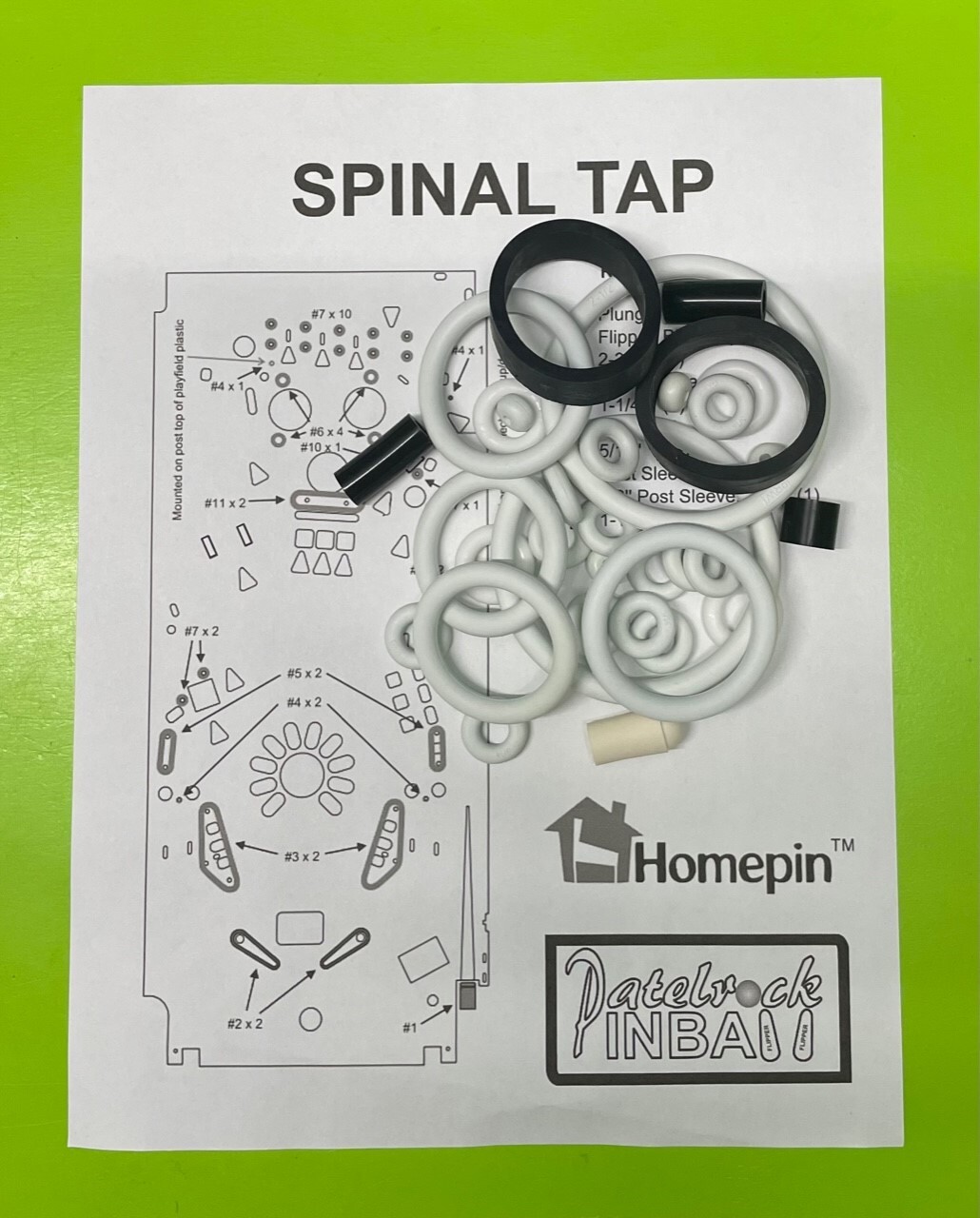 Homepin This is Spinal Tap pinball rubber ring kit
