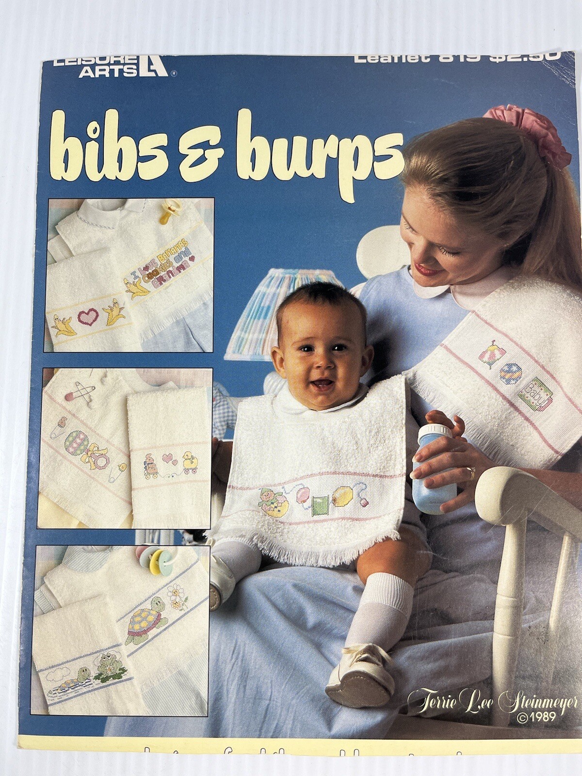 Leisure Arts Cross Stitch Pattern Leaflet Bibs And Burps