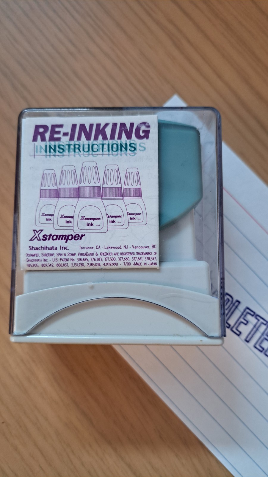 Xstamper Blue "Completed" Self Inkig Stamp