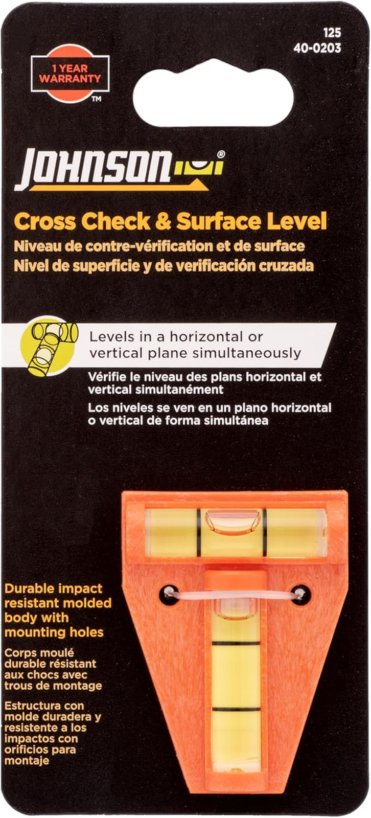 Level & Tool 125 Cross Check, Orange, 1 Level