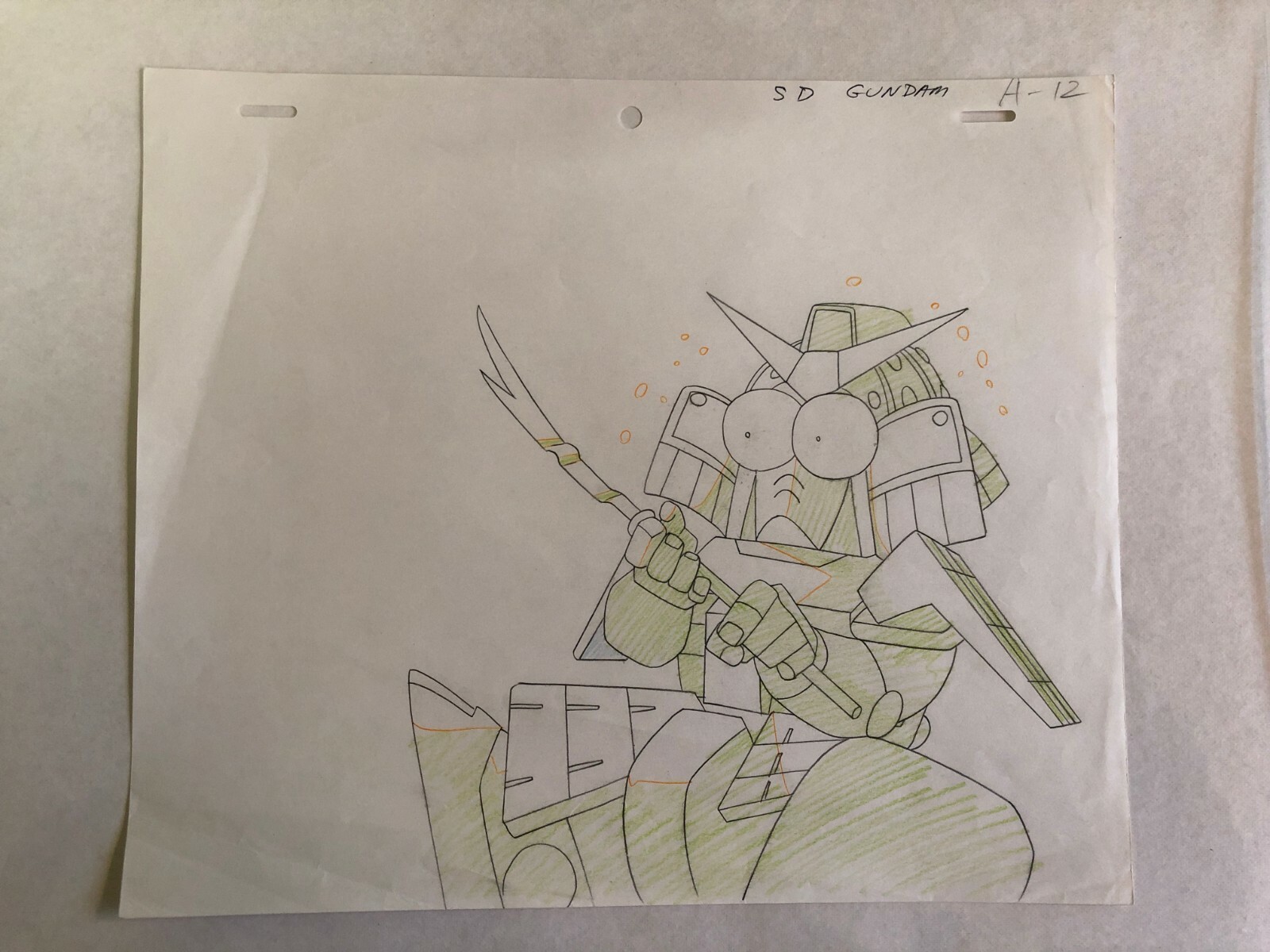 Bandai Legend BB Musha Gundam, Animation Art Draft Drawing A-12 Extremely Rare