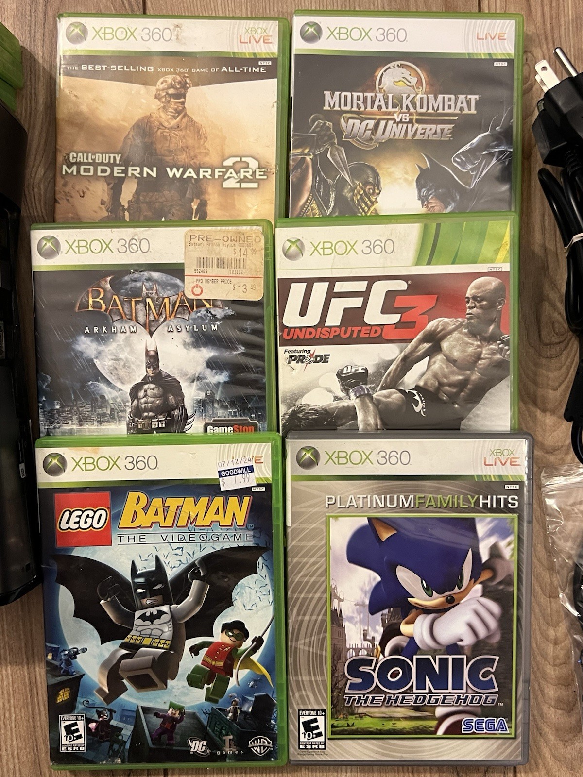 Xbox 360 S Slim Bundle 1439 250GB Console Bundle 10 Games Controller Tested