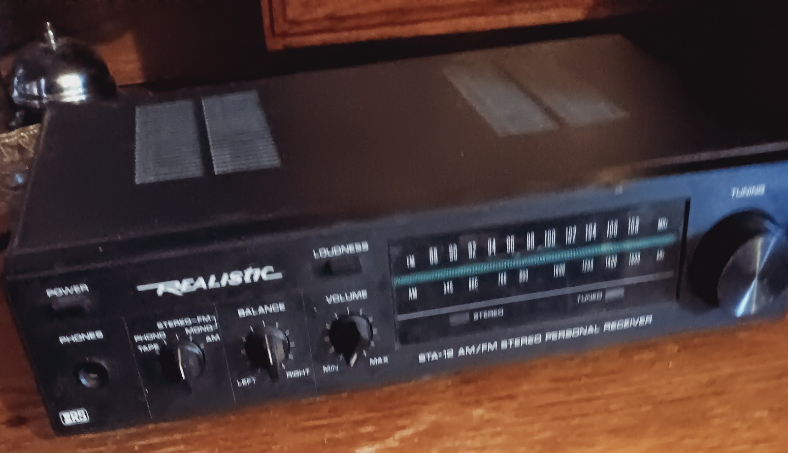 Vintage1975 Realistic Black STA-12  Personal Stereo Receiver Cass. Album Hook Up