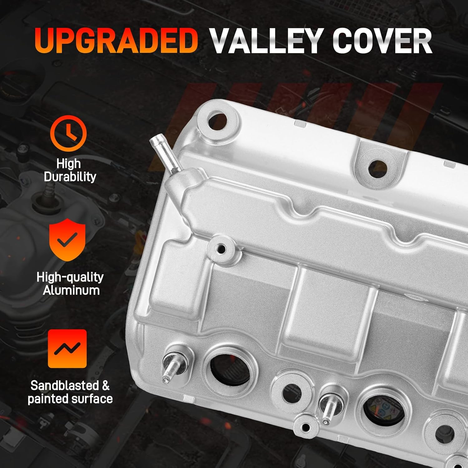 2Pcs Aluminum Front & Rear Valve Cover for Honda Accord Odyssey Pilot 3.5L V6