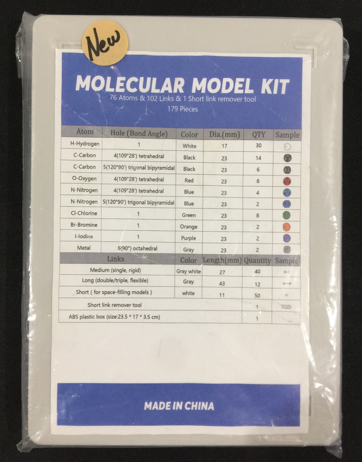 New SWPEET 179 PCS Organic Chemistry Molecular Model Student and Teacher Kit