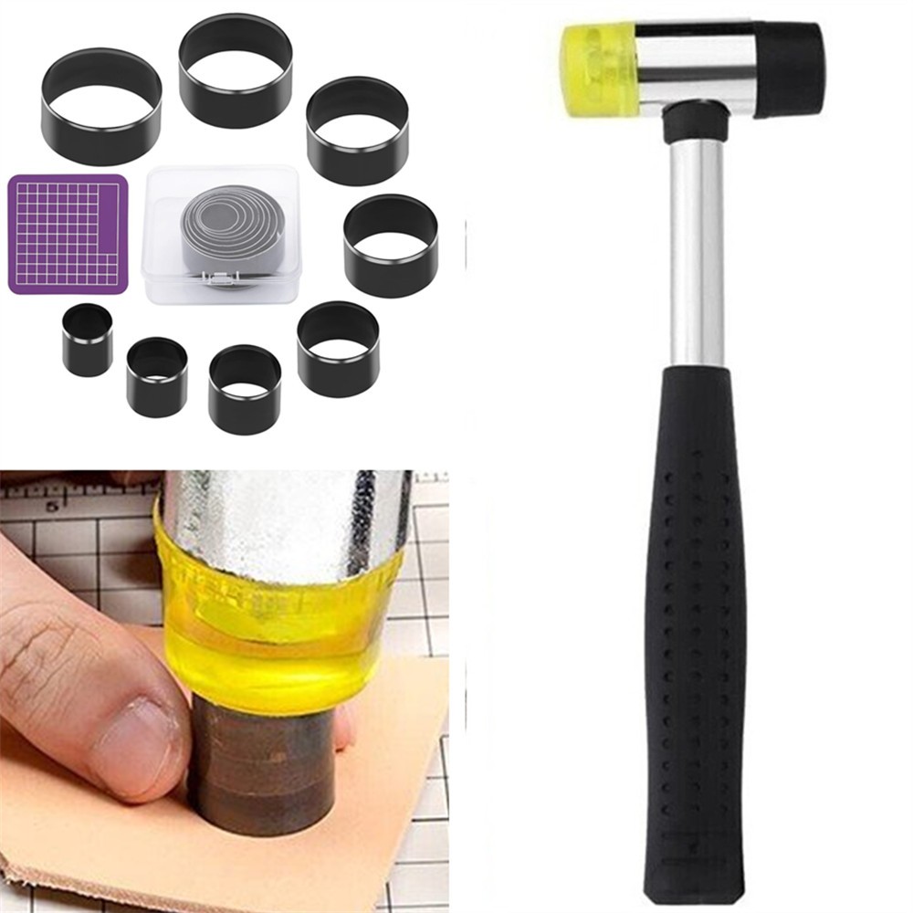 Leather Circle Cutter Tool Set Steel Round Cutting Dies Leather Hole Punch Tool