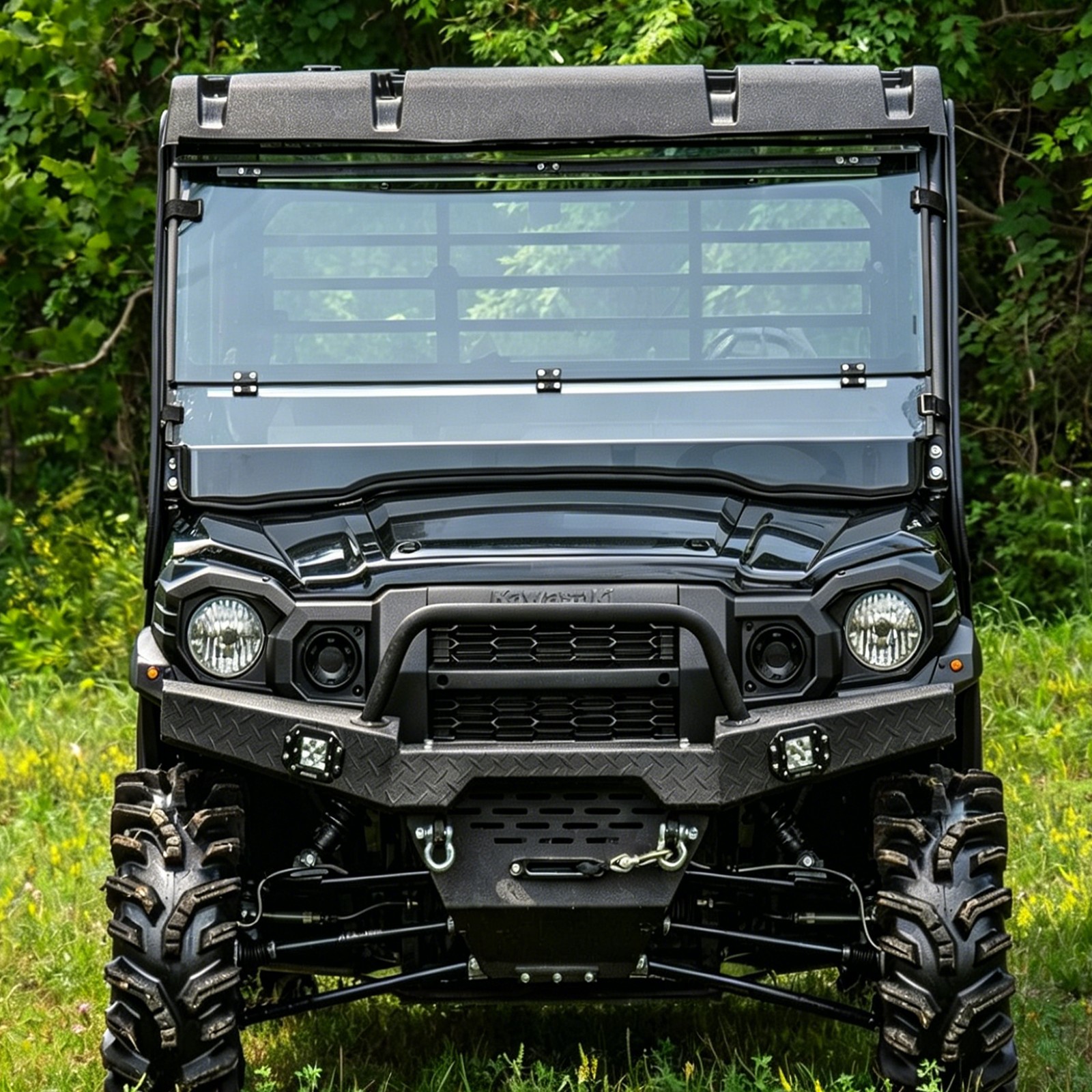Scratch Resistant Flip Windshield For Kawasaki Mule Pro FXT /FX / DX / DXT 2015+