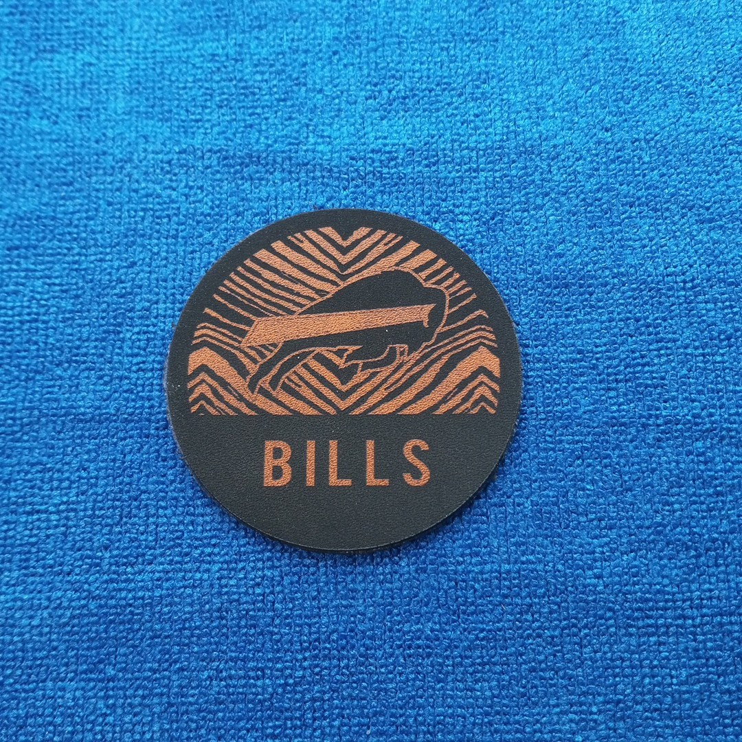 Bills Leather Iron on Patch For Hats And Accessories