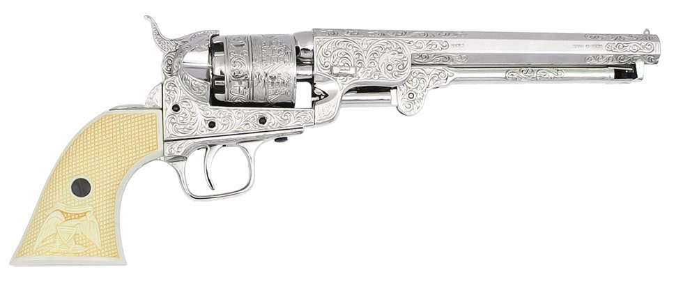 Denix CA Classic Model Number # M1851 Navy Revolver Nickel Prop