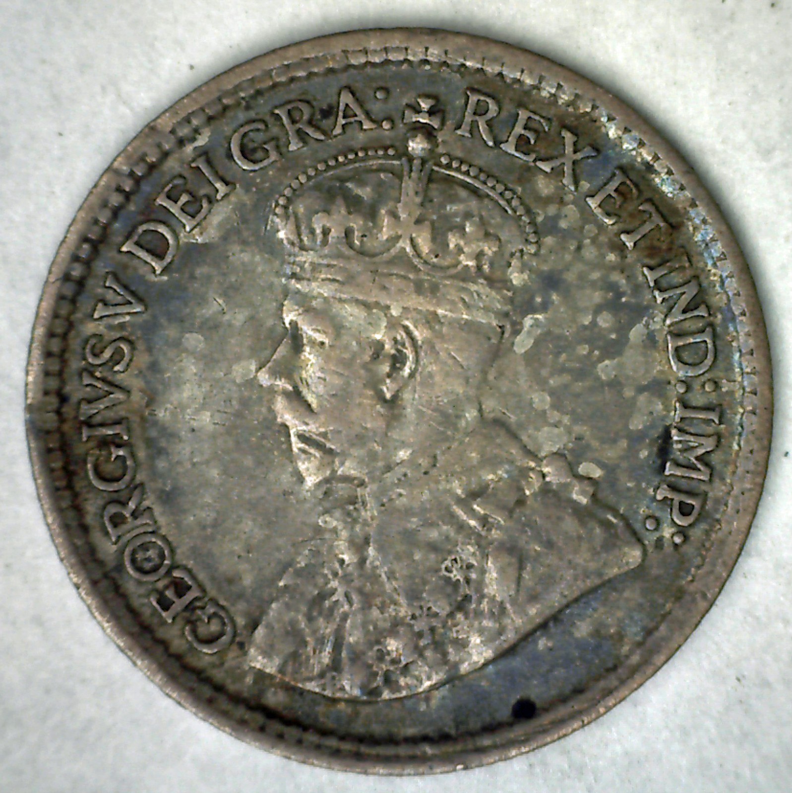 1916 Canada 5 Cents Silver Coin Very Fine Circulated 5c VF Canadian George V