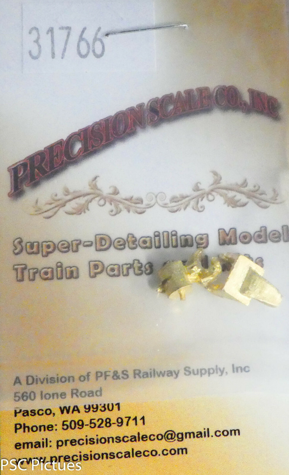 Precision Scale HO #31766 Coupler, "Cast Steel" Drop, for #3477 PRR Pilot (Brass