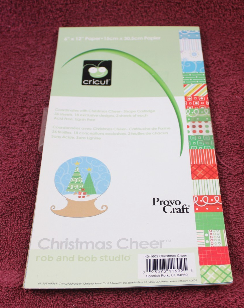 Cricut Provo Craft Christmas Cheer 6x12 Paper - 33 Sheets of 36
