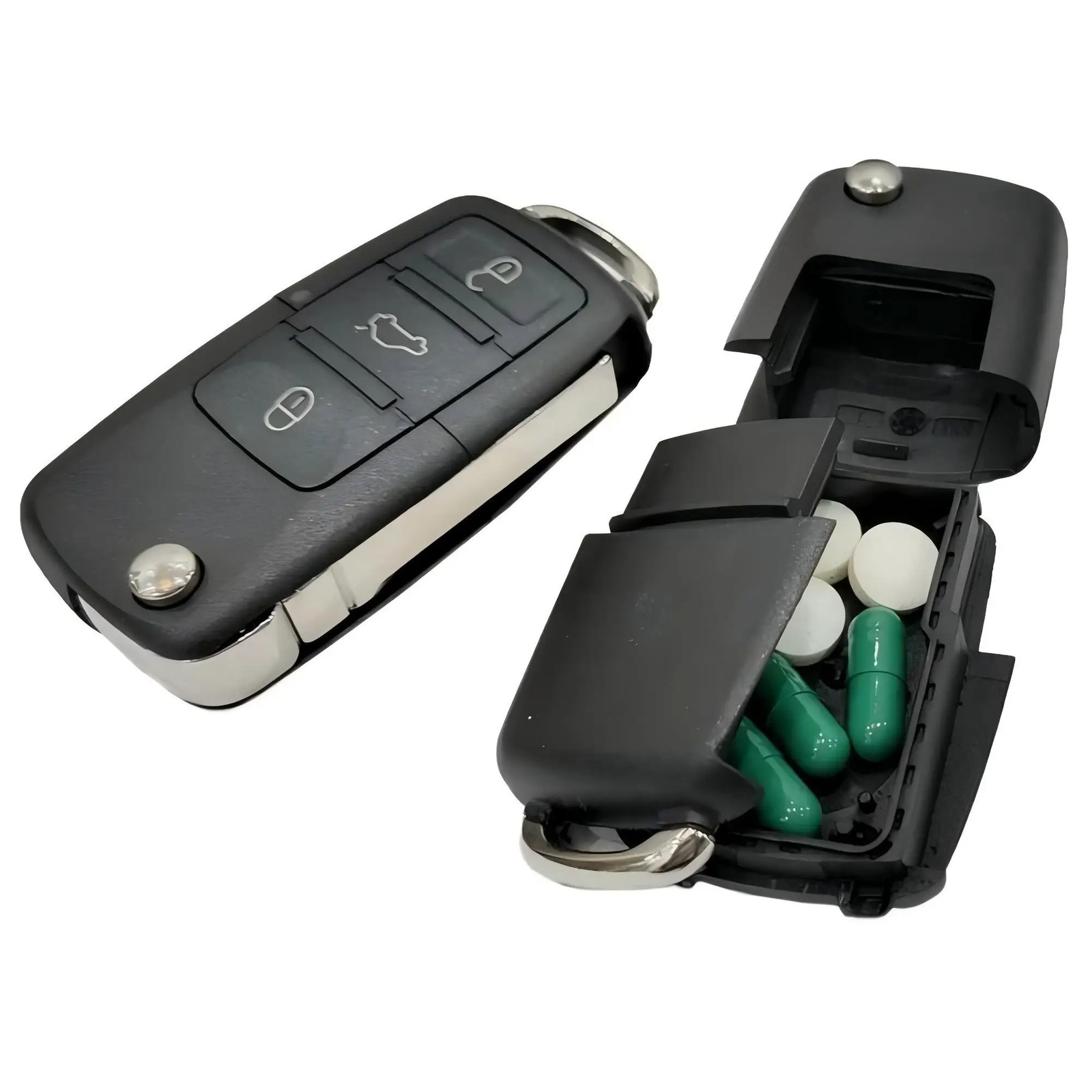 Secret Car Key Fob Stash Box Hidden Compartment Safe for Cash and Pills