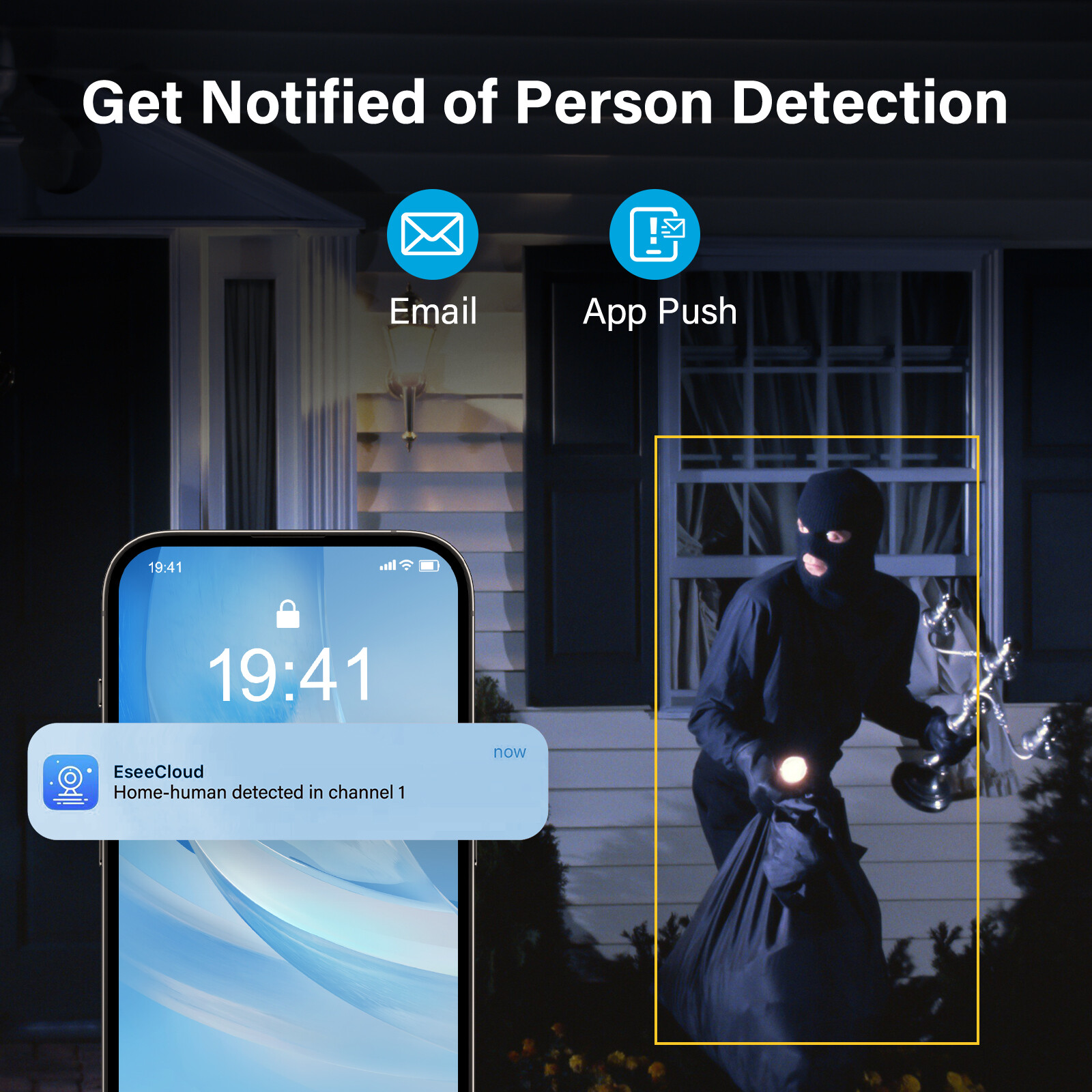 JENNOV 5MP Wireless Security Camera System NVR Two Way Audio P2P AI Detection