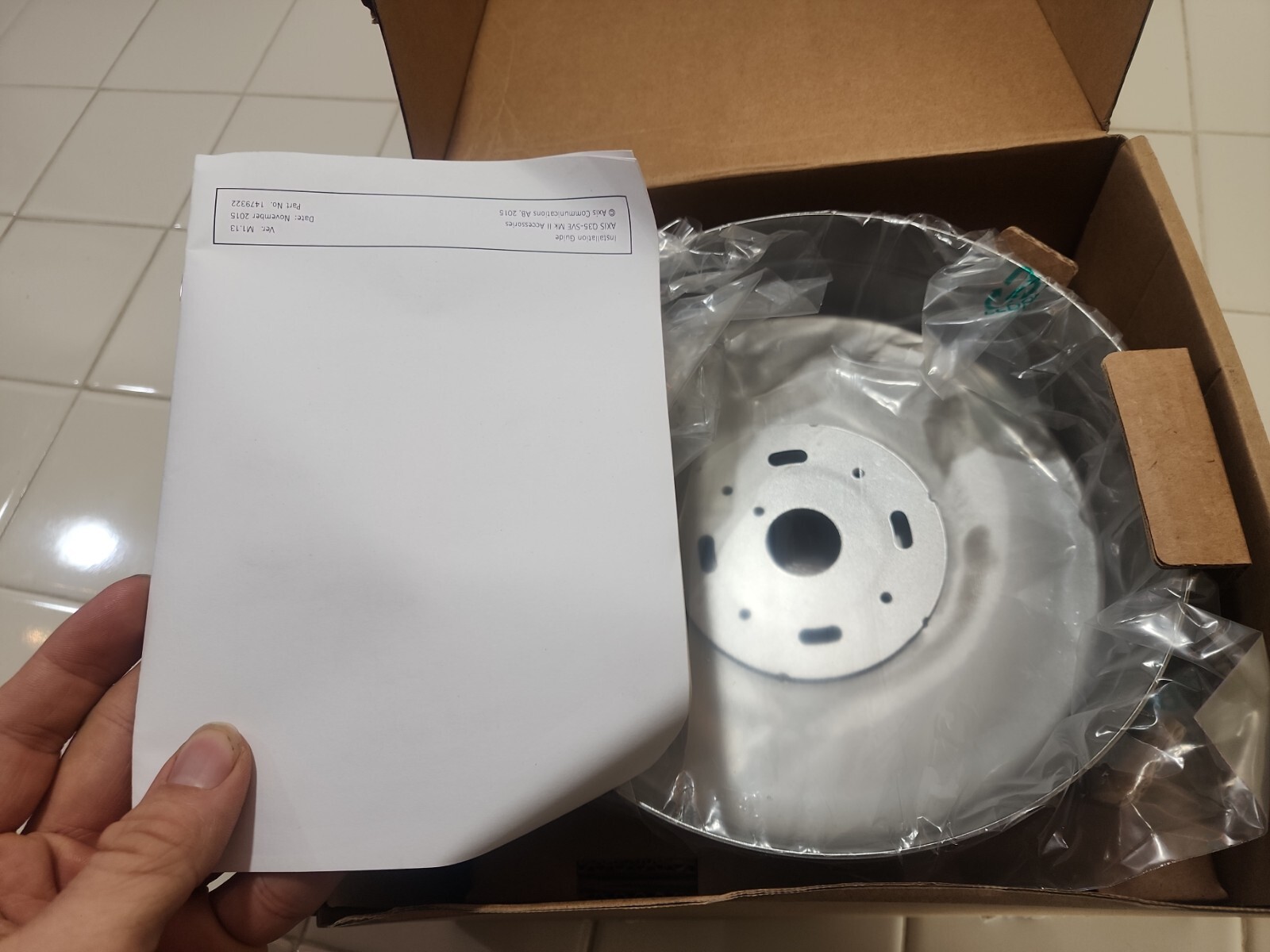 AXIS T94U02D Stainless Steel Pendant Kit/Fixed Dome Camera Mount
