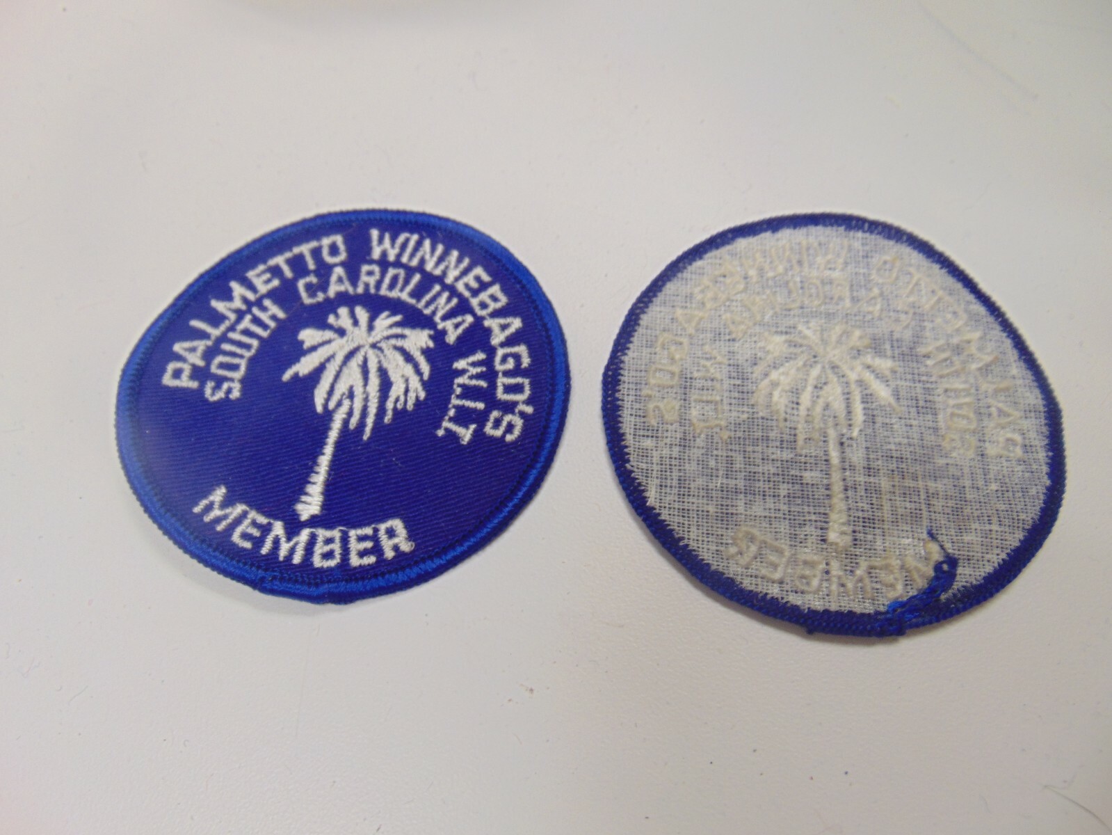 PATCH SEW ON OLDER PALMETTO WINNEBAGO'S MEMBER SOUTH CAROLINA
